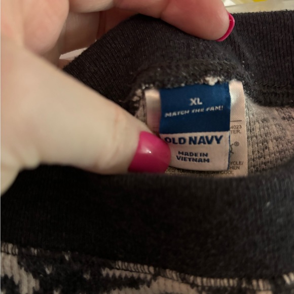 3/$15- Xl old navy winter print gray waffle knit pj pants - Picture 2 of 2